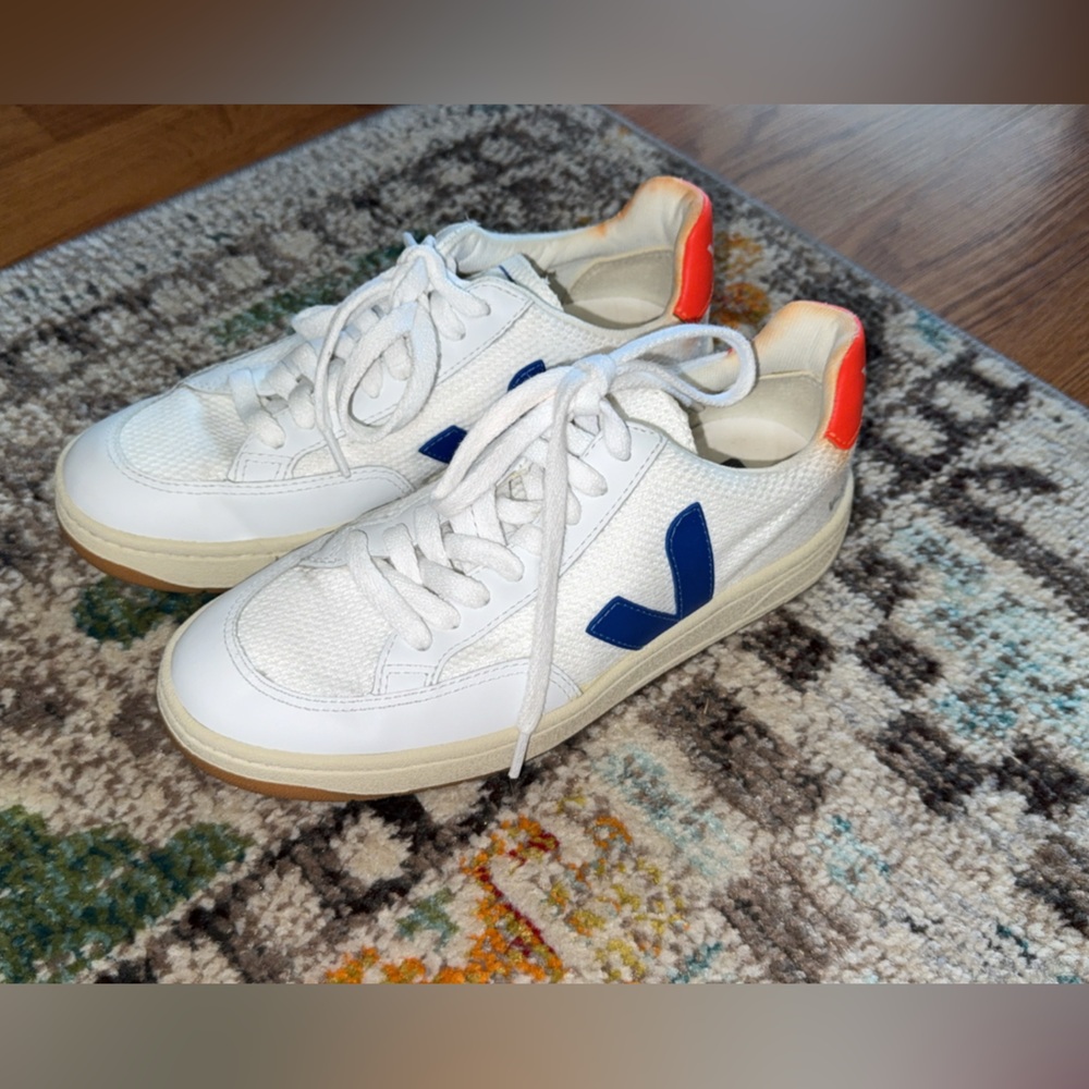 Veja White and Blue Sneakers